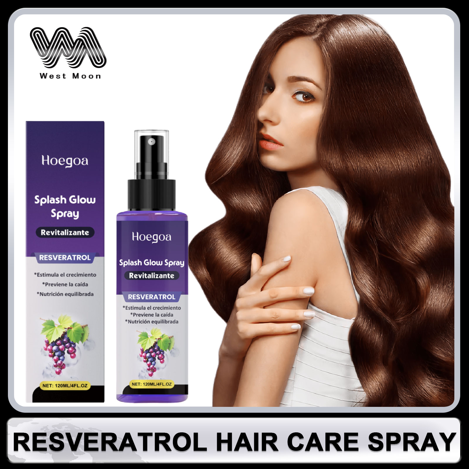 Hair Care Natur - レスベラトロールヘアケアスプレー抗ハゲ育毛毛肥厚修復損傷した巻き毛脱毛を軽減ヘアケア血清