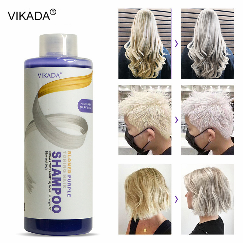 Purple Toning Shampoo - ヴィカダ ブロンドパープルヘアシャンプーは、黄ばみや真鍮のような色調を取り除き、シルバーアッシュのようなブロンドの色合いを実現します。ブリーチやハイライトされた髪用シャンプー 500ml