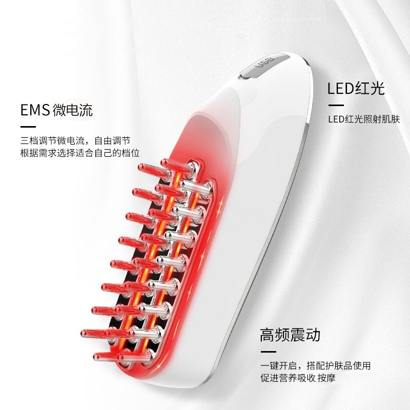 Hair Care Lab - 赤色光マイクロ電流頭皮ケアコーム、家庭用ヘアケア＆頭部リラクゼーション用電気経絡マッサージ器