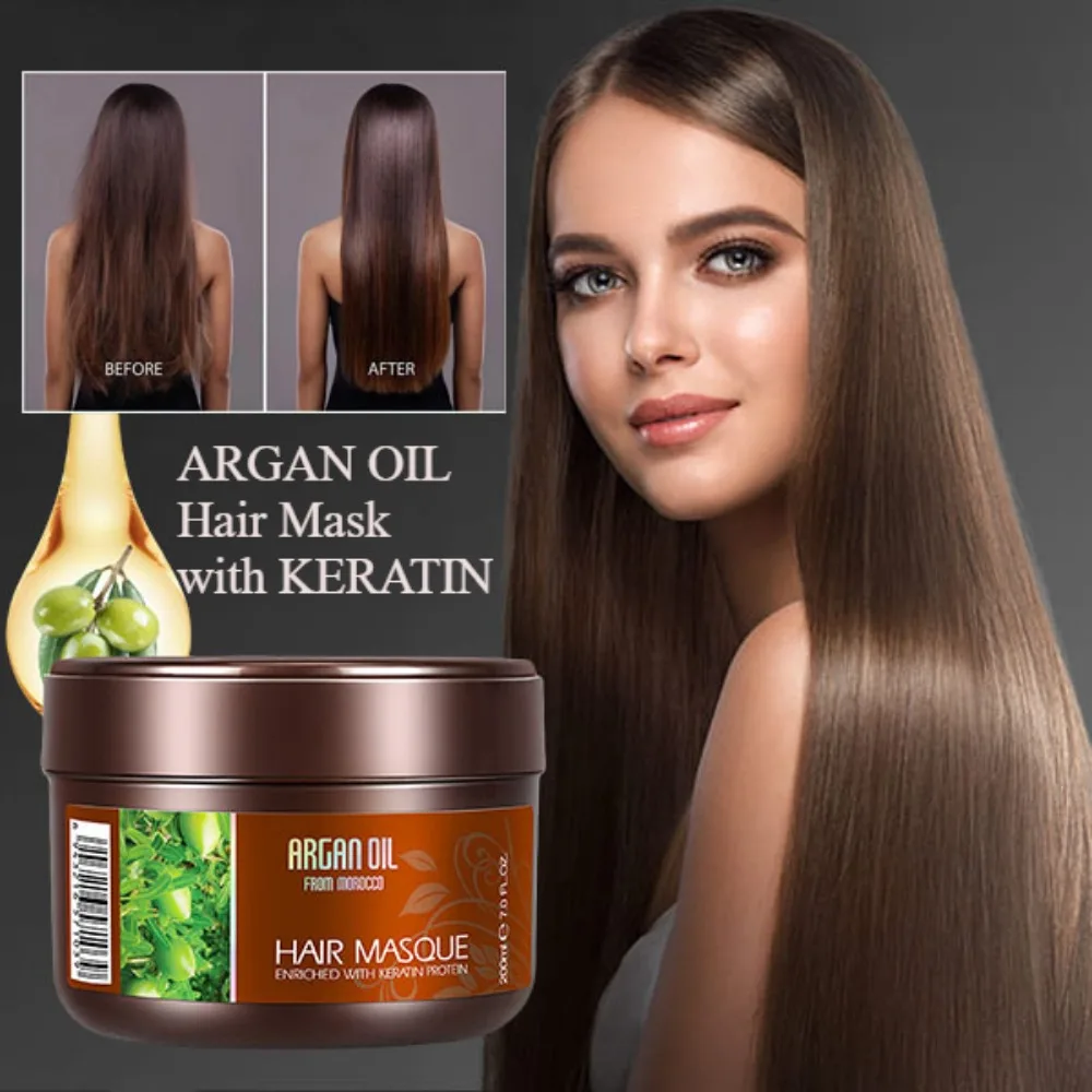 Deep Conditioner Mask - ケラチンオイルヘアマスク,ディープコンディショナー,傷んだ縮れた縮れを修復し,着色処理された髪,漂白された髪,水分補給,育毛を刺激する