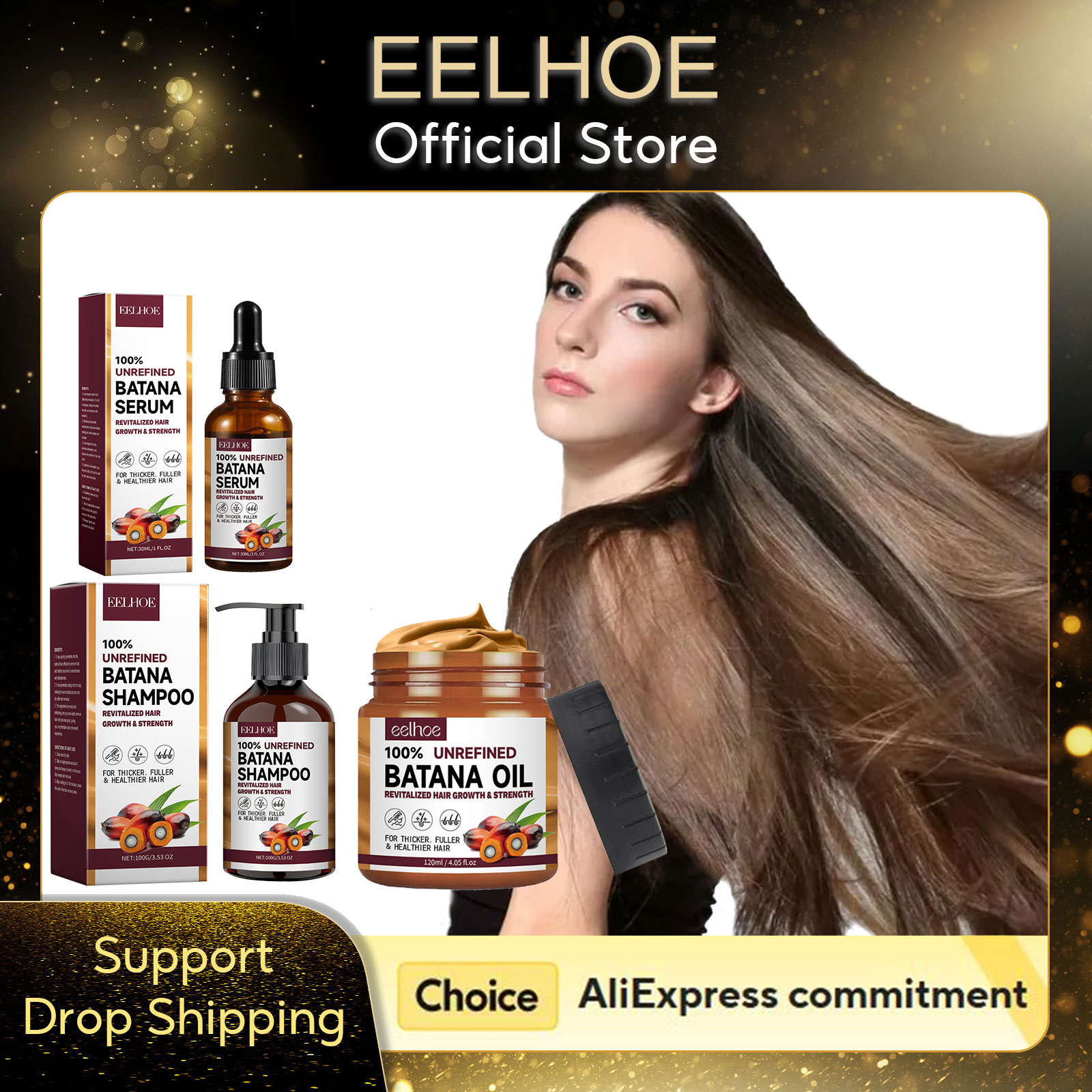 Hair Care Natur - EELHOE 天然バタナオイル深い保湿滑らかな太い育毛シャンプーとコンディショナーダメージヘアケラチントリートメント