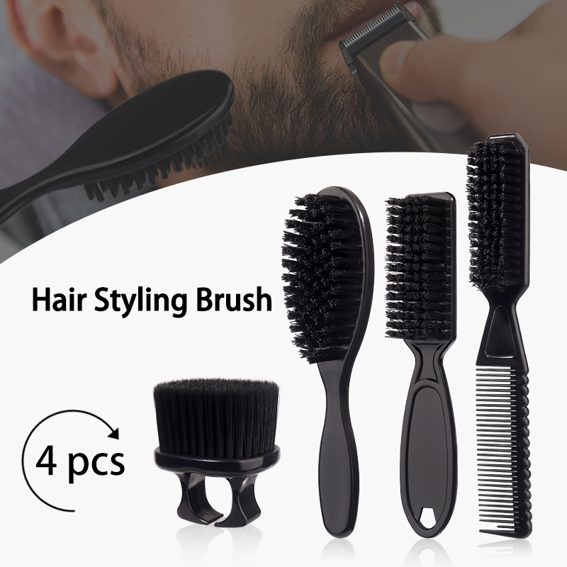 Hair Care Barber Daily - 男女兼用ヒートレスヘアスタイリングブラシセット、1/4個入り、プロの理容室ヘアデザイン＆フェードコーム、毎日のヘアケア用