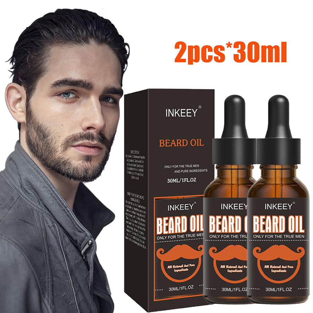 Hair Care Natur - 男性のためのあごひげケアオイル,自然なオーガニック,速乾性,マスタチ,スムーズ,栄養補給,ヘアケア,2個