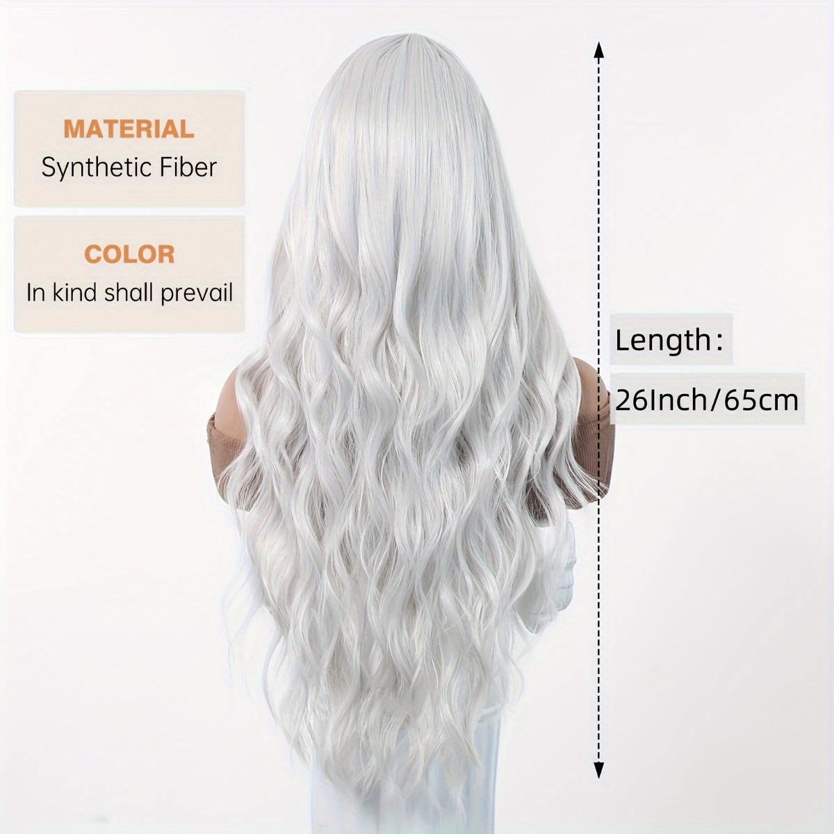 安信ブランド合成繊維ウィッグ：シルバーホワイトの自然な大きな - Hair Care Natur のレビューと価格