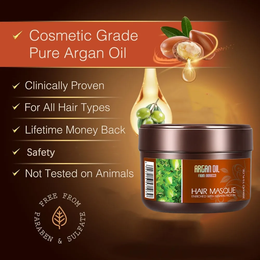 ケラチンオイルヘアマスク,ディープコンディショナー,傷んだ縮 - Deep Conditioner Mask のレビューと価格