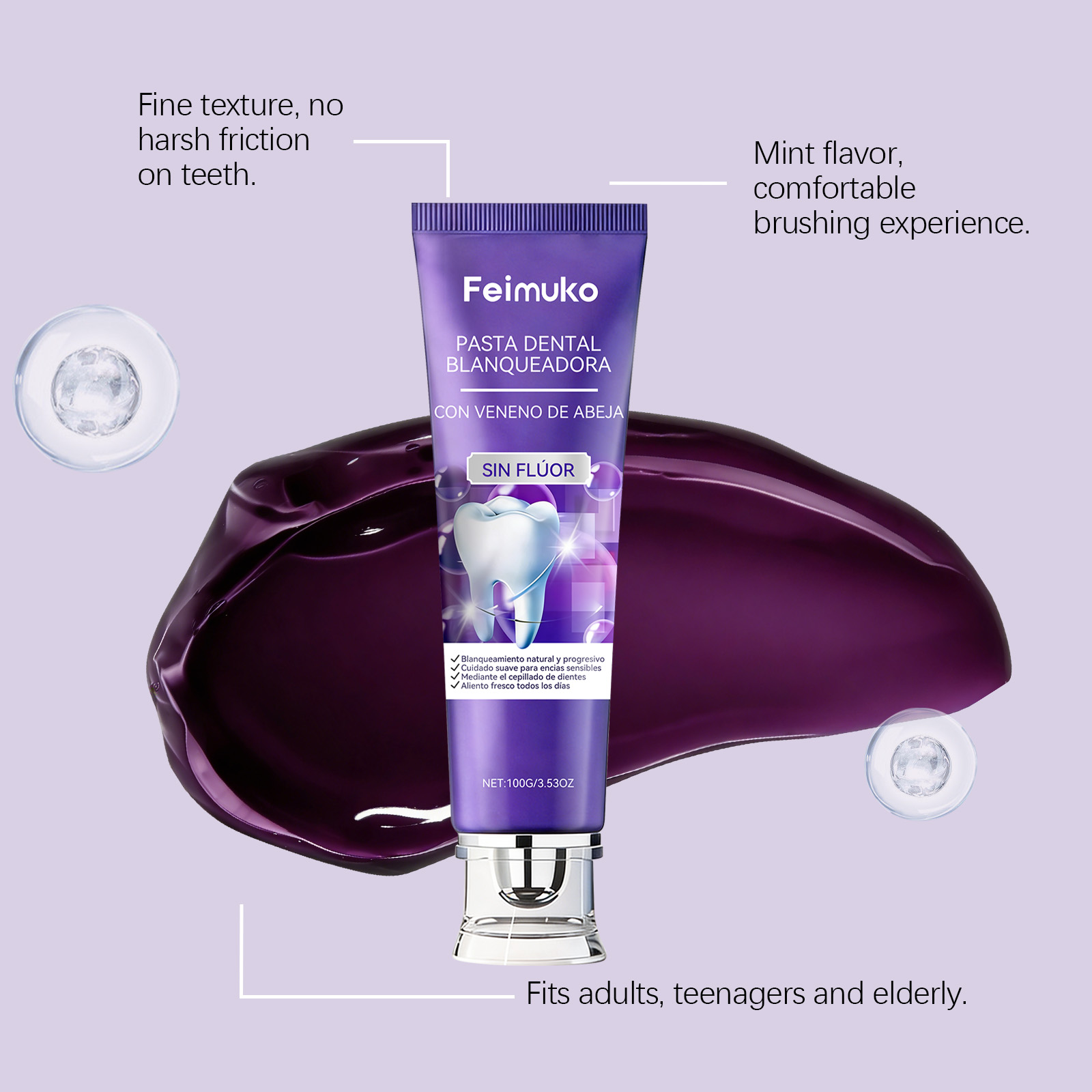 ビーベノムパープル歯磨き粉 ハイドロキシアパタイト 黄ばみ歯 - Purple Toning Shampoo のレビューと価格