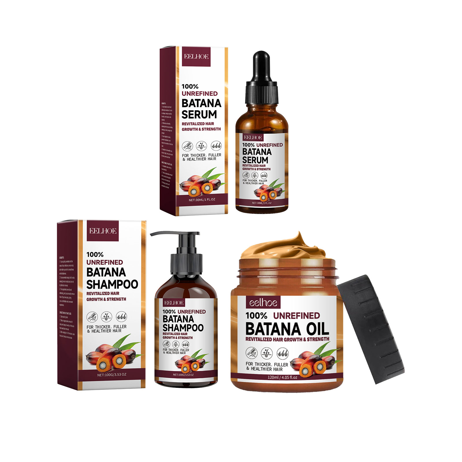EELHOE 天然バタナオイル深い保湿滑らかな太い育毛シャン - Hair Care Natur のレビューと価格