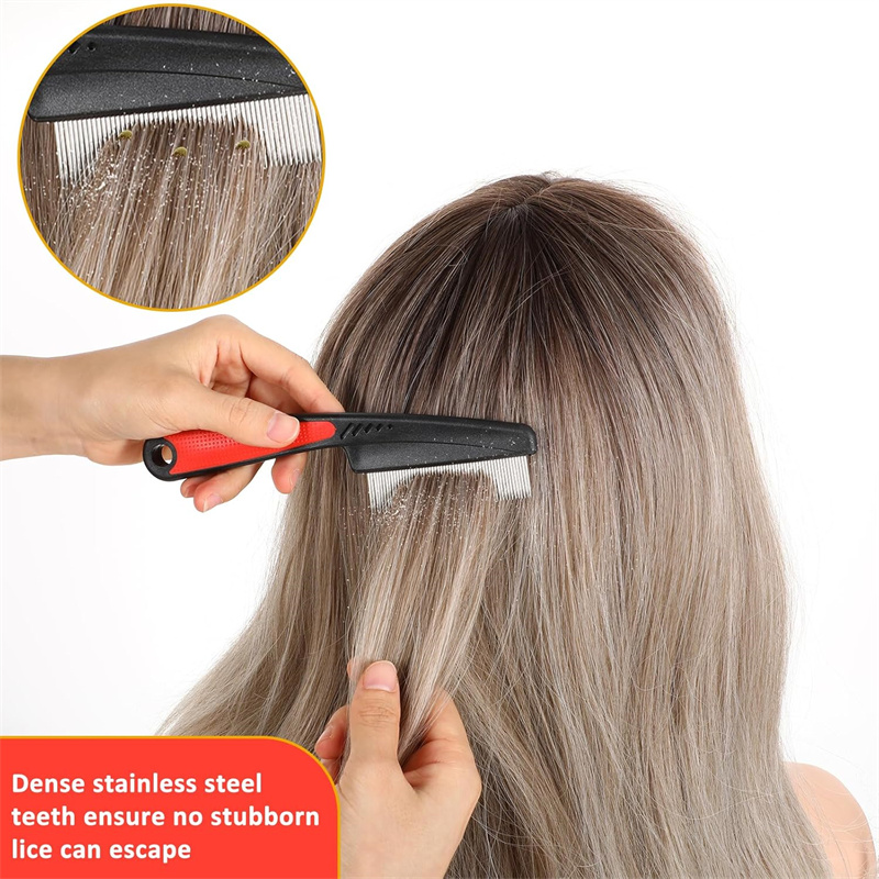 2 個フケ頭皮乾癬コームセットフケ除去コームステンレス鋼細か - Hair Care Dandruff のレビューと価格