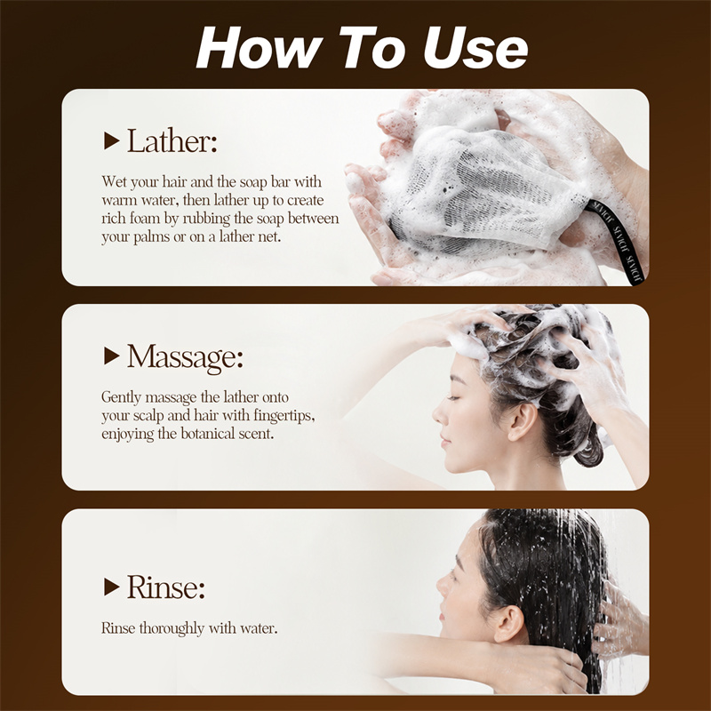 黒髪石鹸天然シャンプーバー頭皮ケア栄養補給スムージングダーク - Hair Care Dandruff のレビューと価格